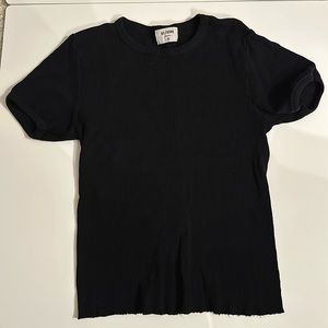 LIKE NEW worn once Re/Done black ribbed cap sleeve tee size XS.